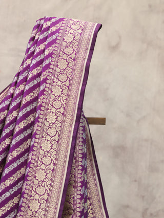 Purple Banarasi Silk Saree-SRPBSS169