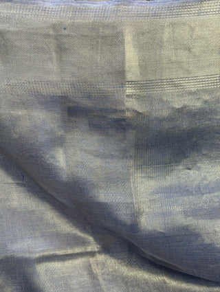 Ink Blue Tissue Tussar Silk Saree-SRIBTTSS11