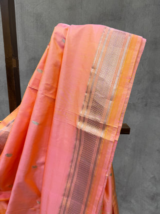 Peach Silk Paithani Saree - SRPSPS454