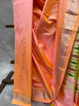 Peach Silk Paithani Saree - SRPSPS454