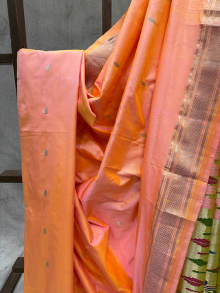 Peach Silk Paithani Saree - SRPSPS454