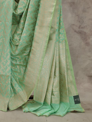 Pista Green Banarasi Silk Saree-SRPGBSS178
