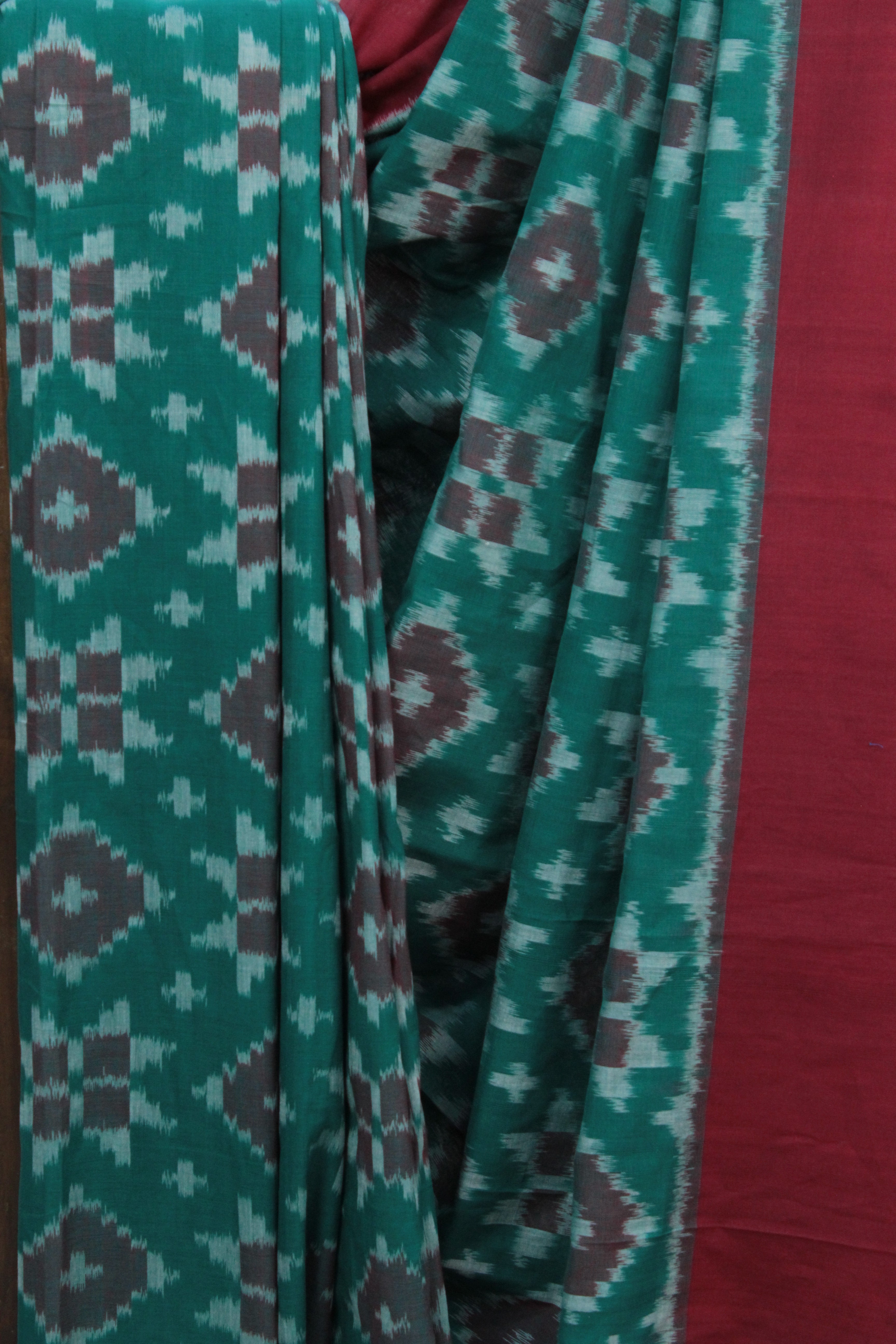 Green Pochampalli Cotton Ikat Saree - SRGPCIS358
