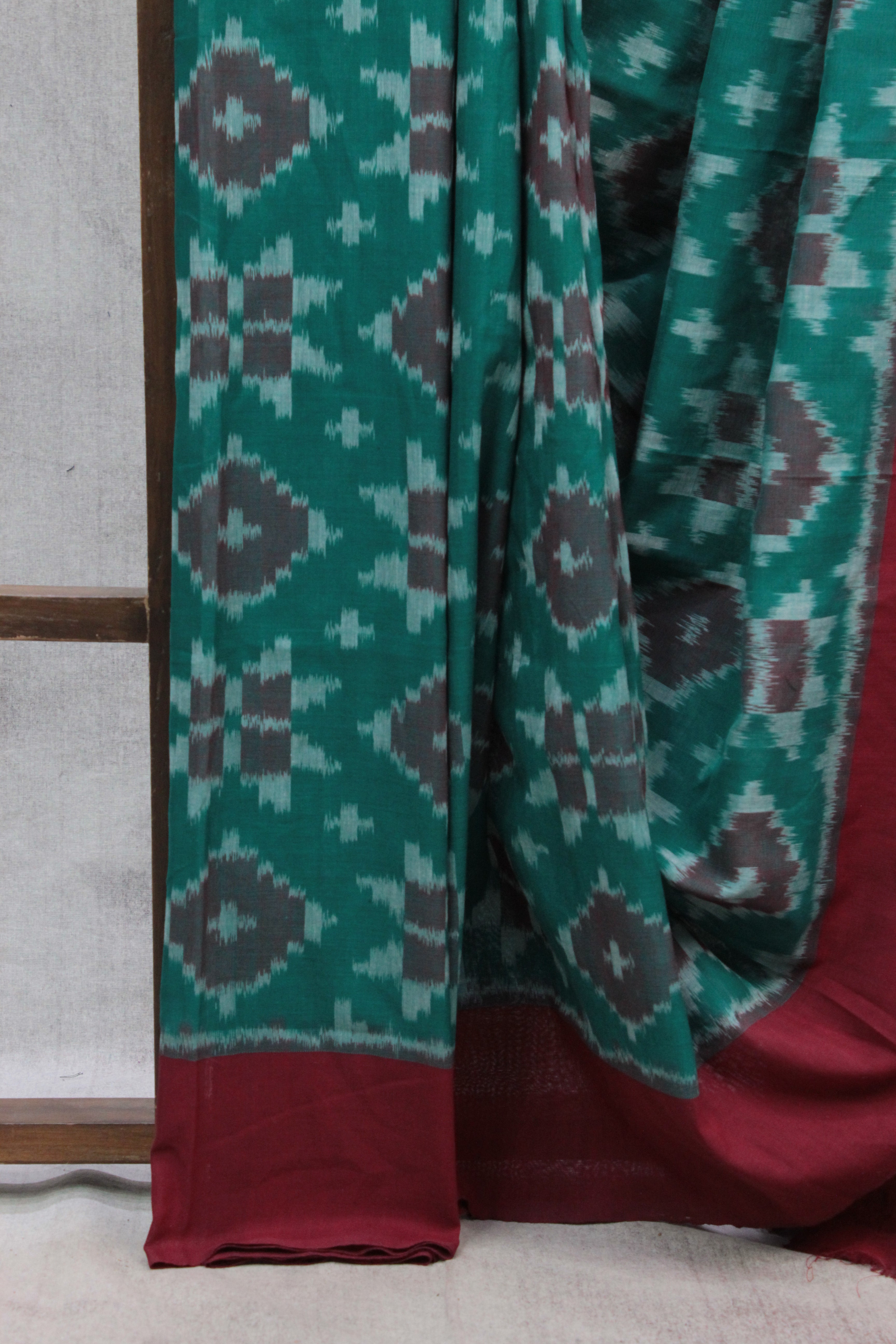 Green Pochampalli Cotton Ikat Saree - SRGPCIS358
