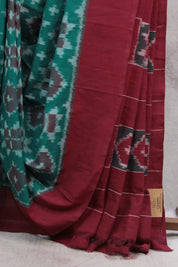 Green Pochampalli Cotton Ikat Saree - SRGPCIS358