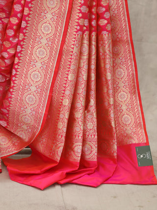 Two Tone Pink Banarasi Silk Saree-SRRPBSS168