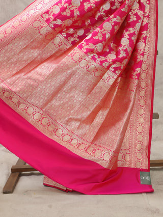 Rani Pink Banarasi Silk Saree-SRRPBSS182
