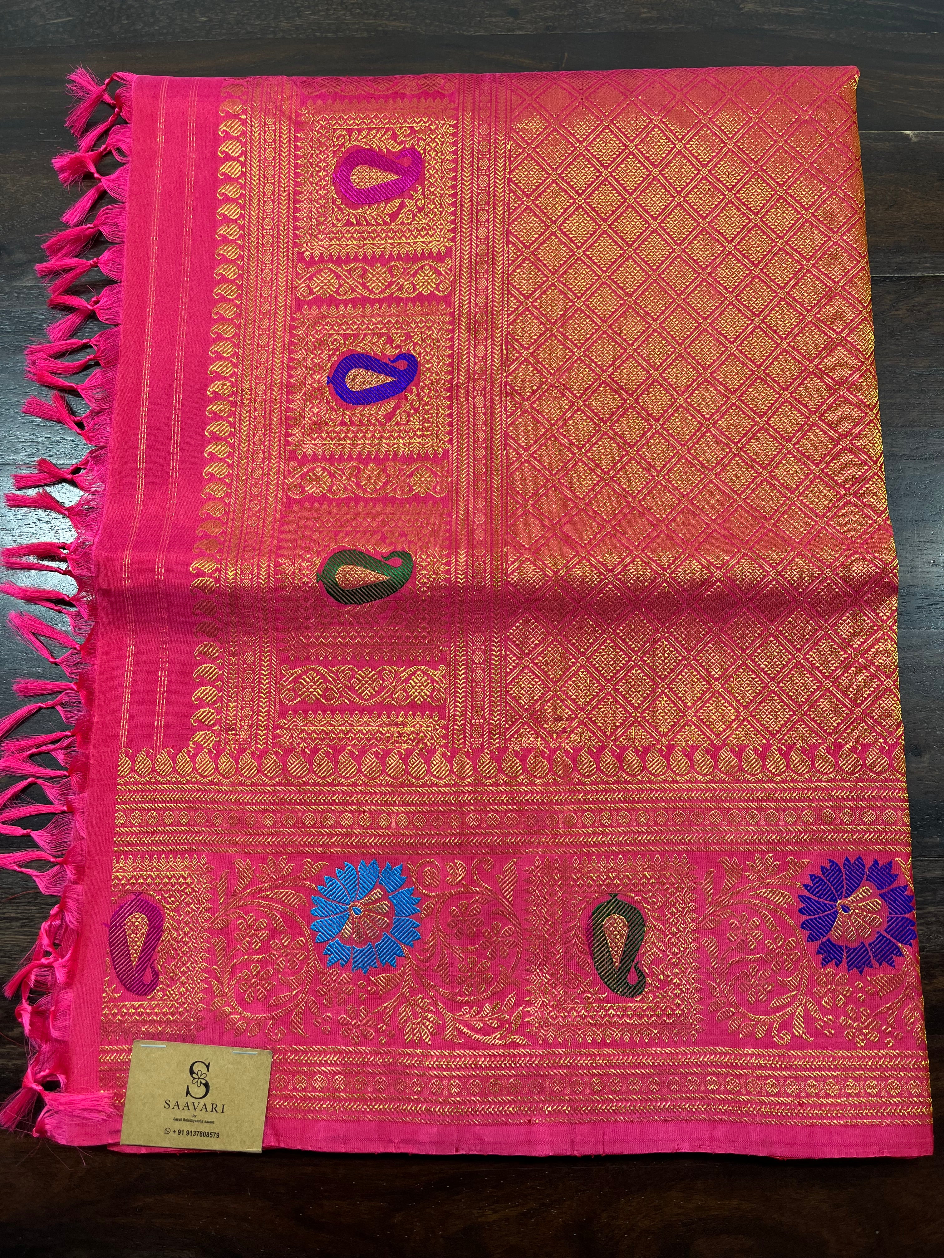 Two Tone Purple Gadwal Silk Saree - Saavari - SSTTPGSS02