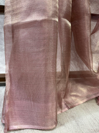 Mauve Pink Tissue Tussar Silk Saree-SRMPTTSS19