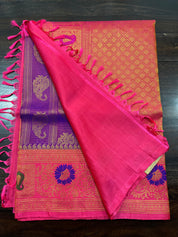 Two Tone Purple Gadwal Silk Saree - Saavari - SSTTPGSS02