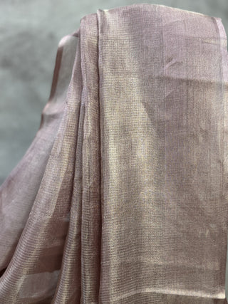 Mauve Pink Tissue Tussar Silk Saree-SRMPTTSS19