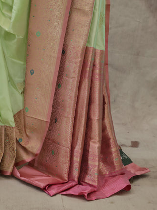 Green Banarasi Silk Saree-SRGBSS161