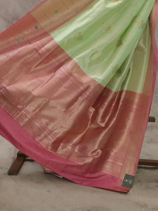 Green Banarasi Silk Saree-SRGBSS161