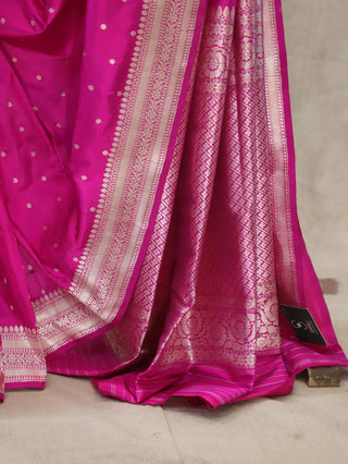 Magenta Banarasi Silk Saree-SRMBSS159