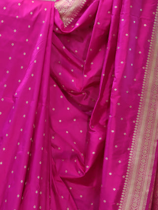 Magenta Banarasi Silk Saree-SRMBSS159