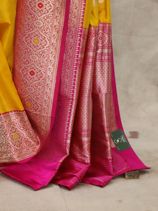 Mustard Banarasi Silk Saree-SRMBSS163
