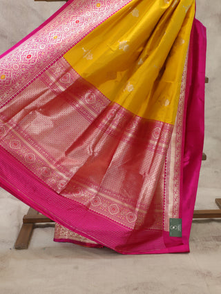Mustard Banarasi Silk Saree-SRMBSS163