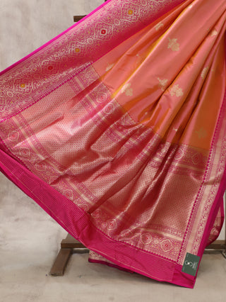 Peach Banarasi Silk Saree-SRPBSS158