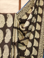 Black HBP Modal Silk Saree - SRBMSS111