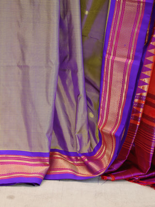 Two Tone Purple Silk Paithani Saree - SRTTPSPS148