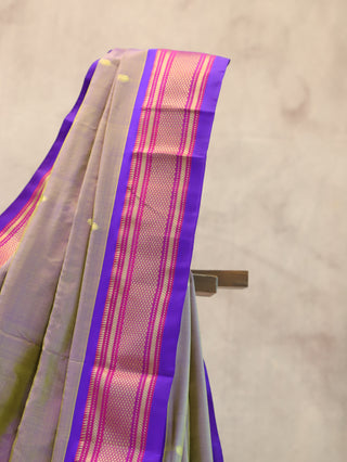 Two Tone Purple Silk Paithani Saree - SRTTPSPS148