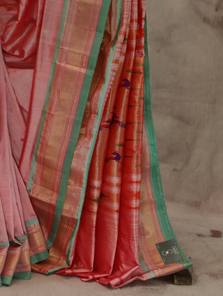 Rose Pink Silk Paithani Saree-SRRPSPS113