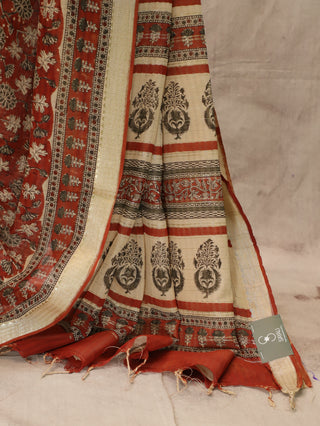 Maroon HBP Handloom Cotton Maheshwari Saree-SRMKCMS1