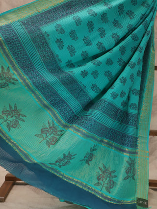 Shop Hridaya Half White Maheshwari Tissue Silk Cotton Saree Online