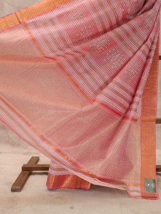 Pink HBP Khadi Cotton Maheshwari Saree-SRPKCMS18