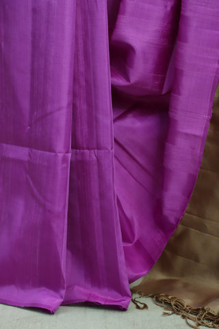 Purple Raw Silk Saree With Soft Silk Pallu - SRPRSS108
