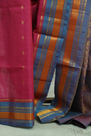 Dark Pink Cotton Gadwal Saree-SRDPCGS51