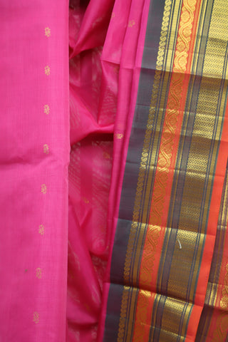 Pink Cotton Gadwal Saree-SRPCGS53