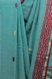Turquoise Bengal Cotton Saree - SRTBCS109