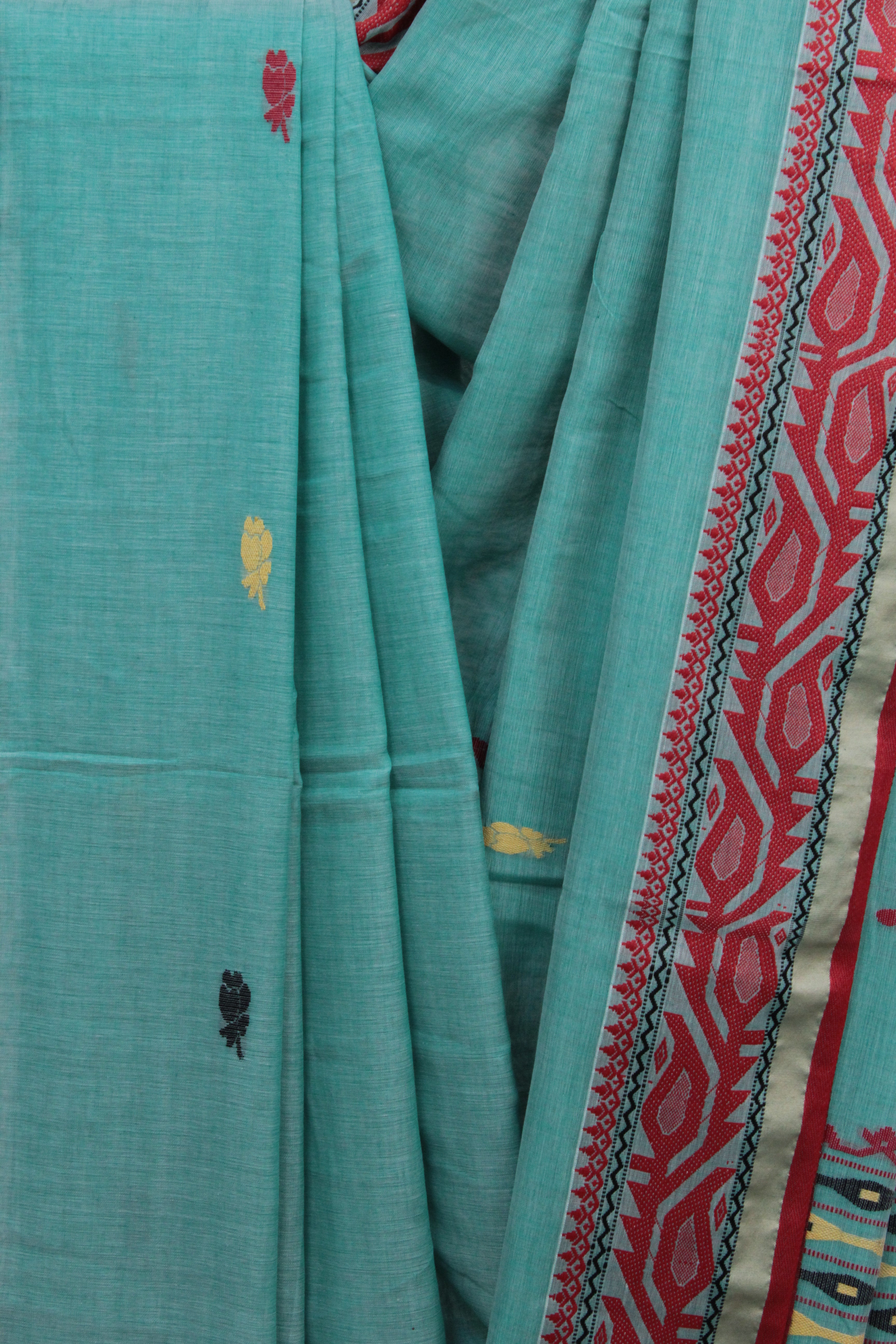 Turquoise Bengal Cotton Saree - SRTBCS109