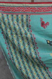 Turquoise Bengal Cotton Saree - SRTBCS109