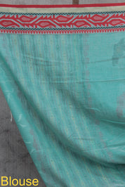 Turquoise Bengal Cotton Saree - SRTBCS109
