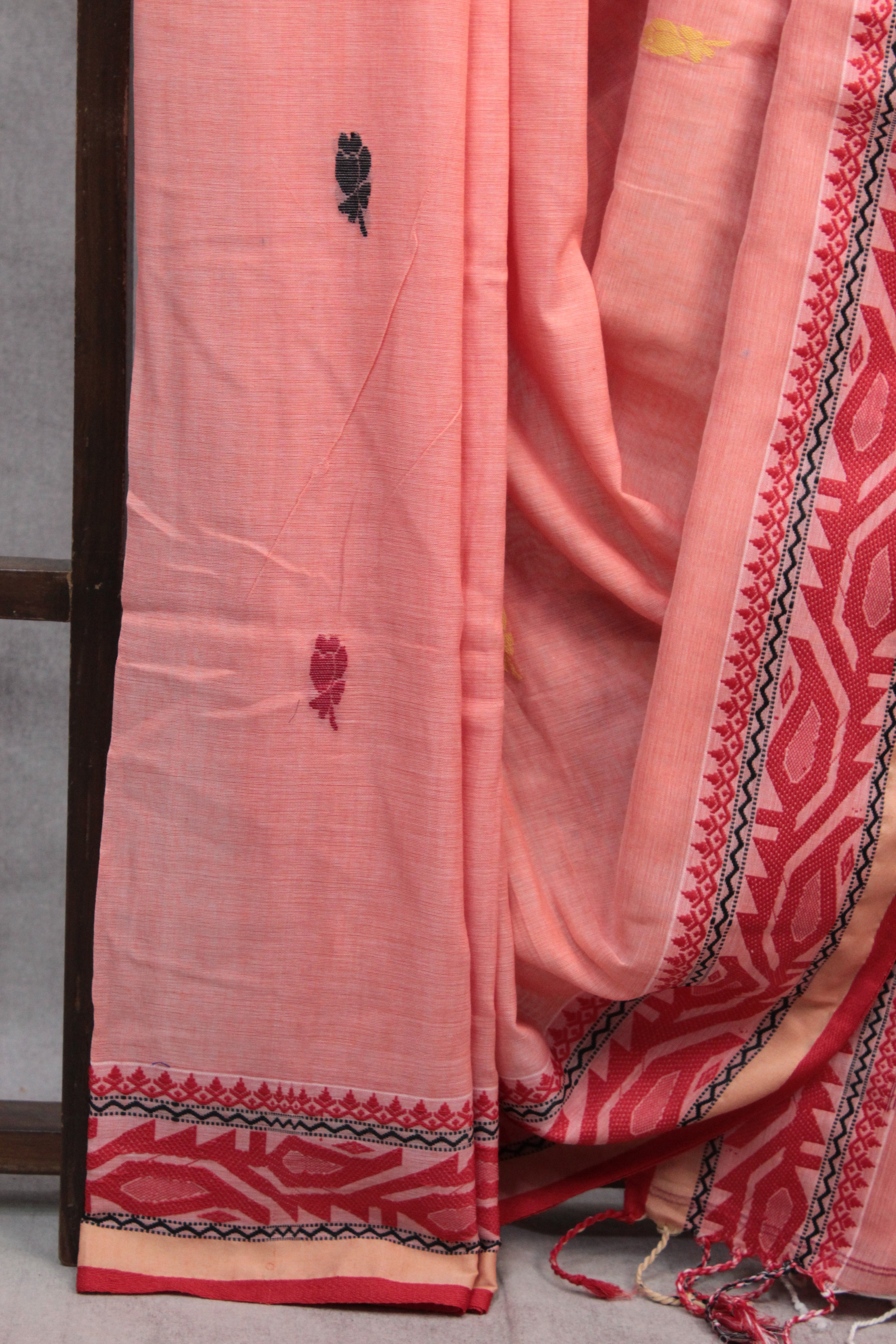 Peach Bengal Cotton Saree - SRPBCS120