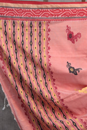 Peach Bengal Cotton Saree - SRPBCS120