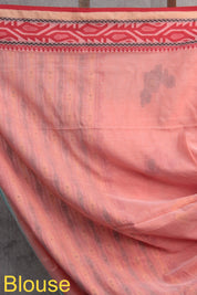 Peach Bengal Cotton Saree - SRPBCS120