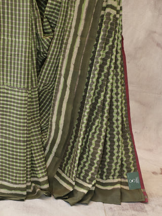 Mehndi Green HBP Cotton Saree-SRMGCS667
