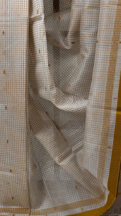 Off White Maheshwari Saree - SROWMS748