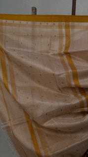 Off White Maheshwari Saree - SROWMS748