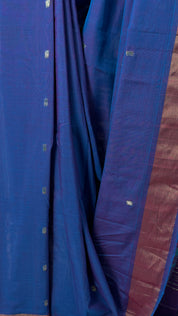 Two Tone Blue Cotton Paithani Saree - SRTTBCPS622