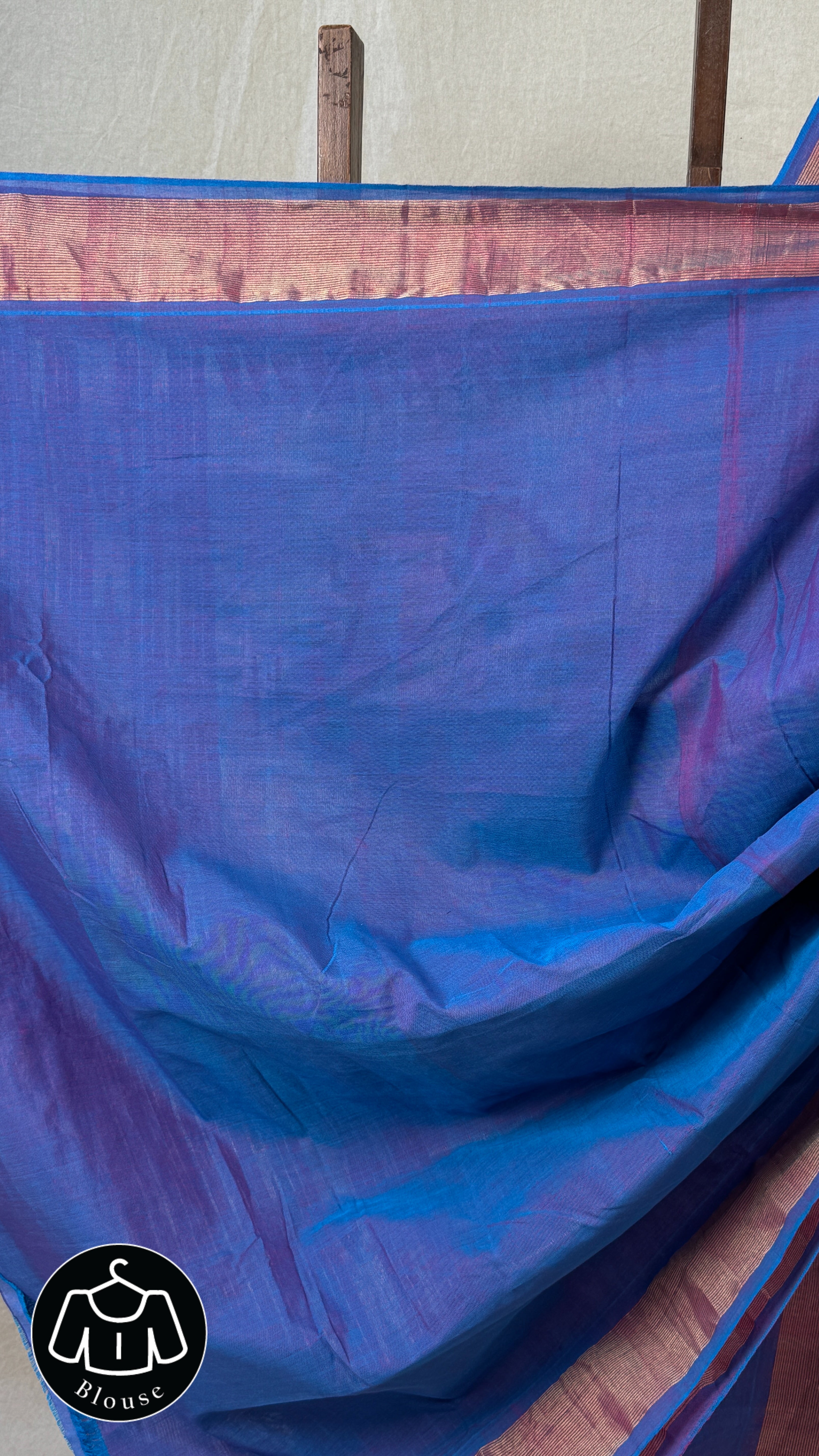 Two Tone Blue Cotton Paithani Saree - SRTTBCPS622