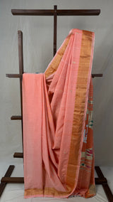 Peach Cotton Paithani Saree - SRPCPS613