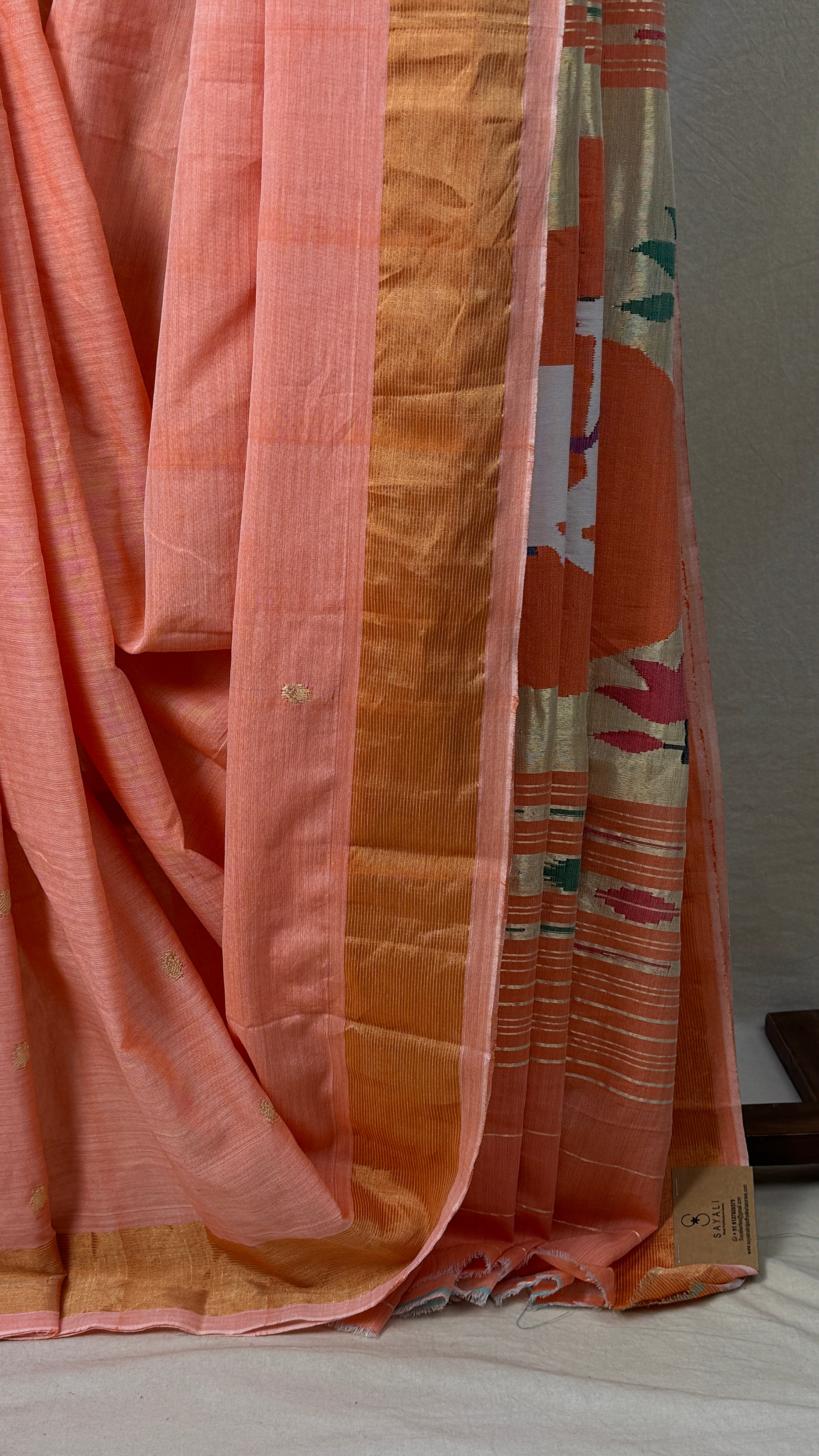 Peach Cotton Paithani Saree - SRPCPS613