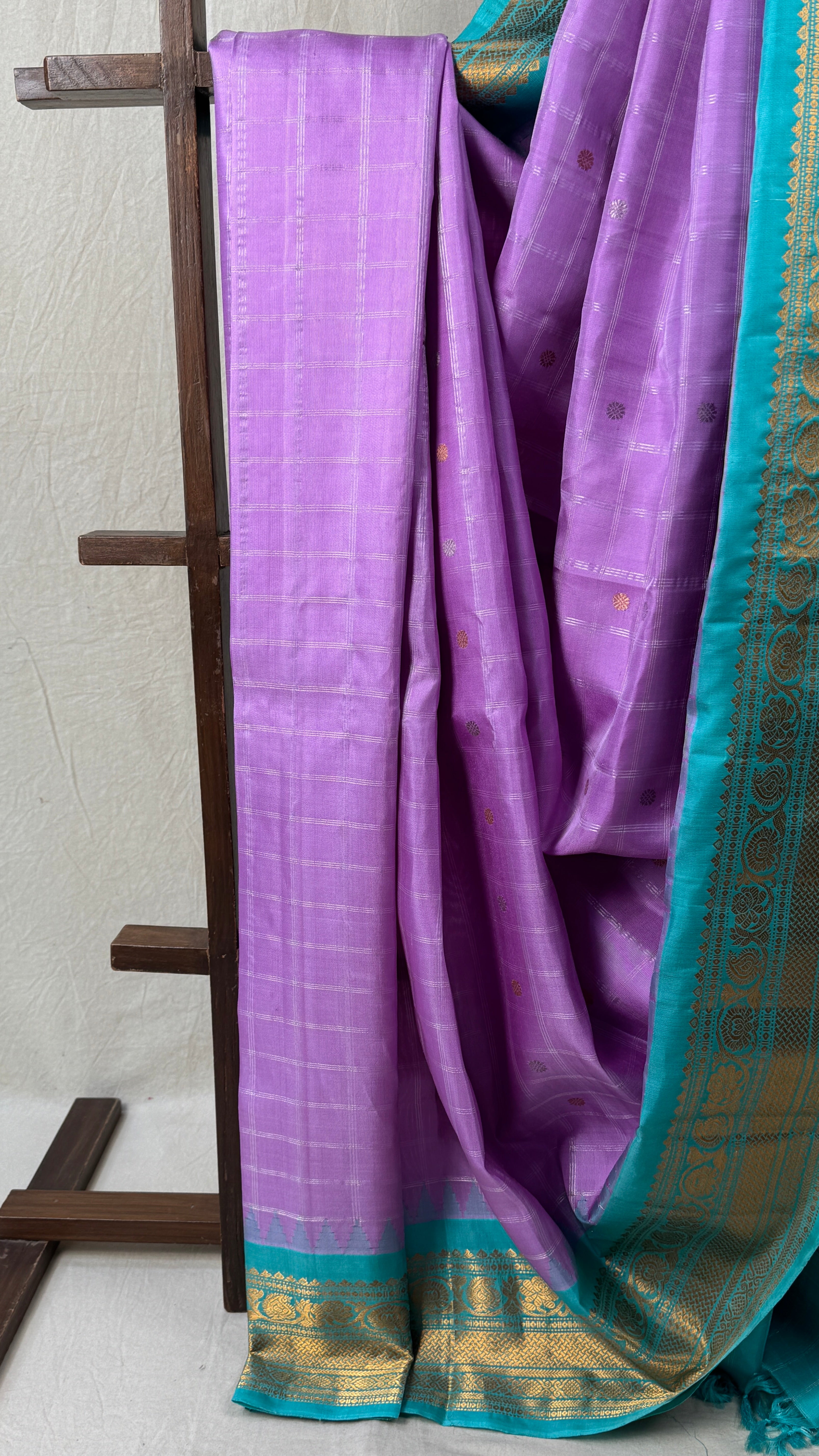 Lavender Gadwal Silk Saree - SRLGSS558