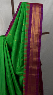 Parrot Green Gadwal Silk Saree - SRPGSS548