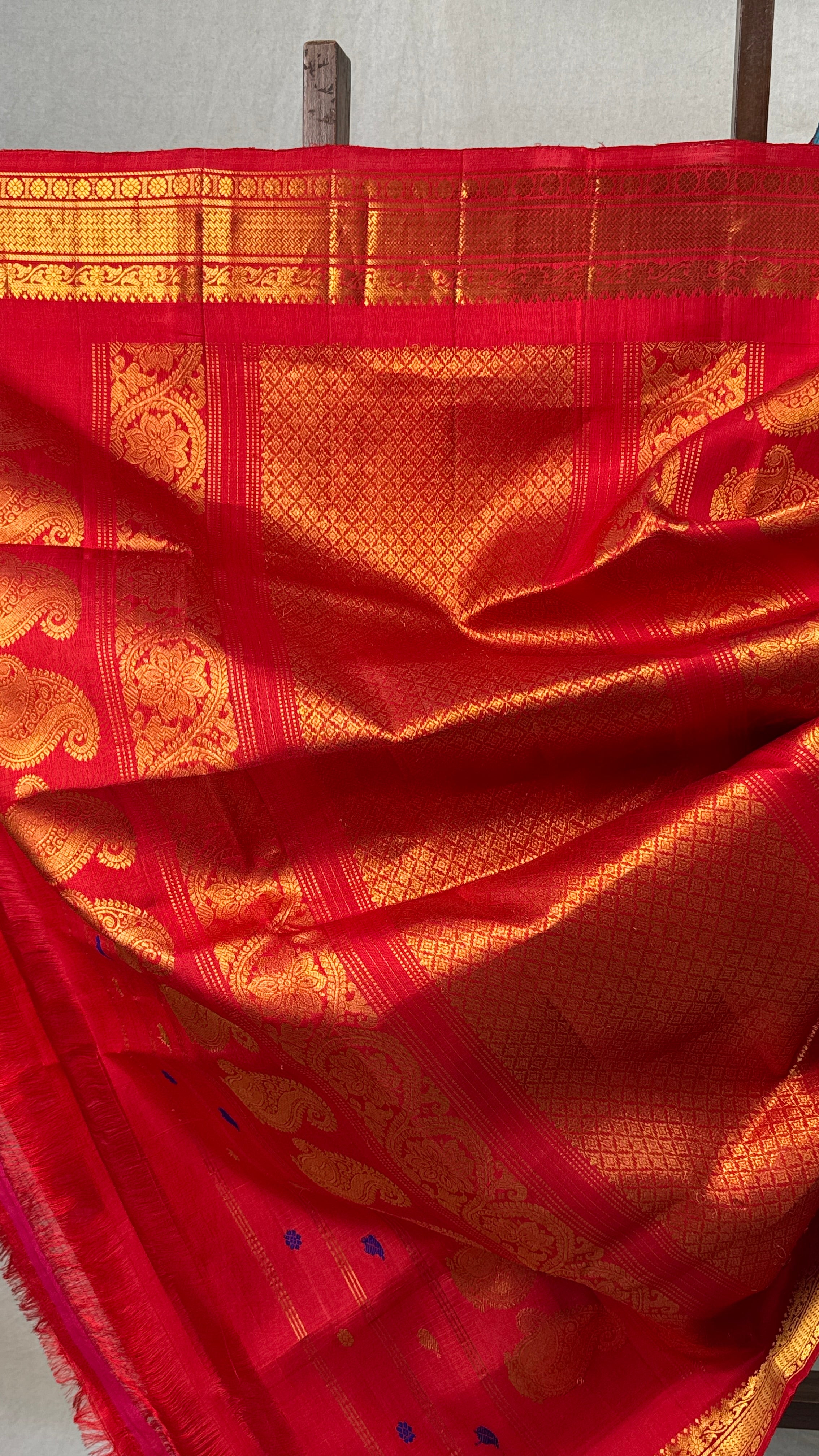 Sky Blue Gadwal Silk Saree - SRSBGSS567