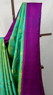 Two Tone Green Gadwal Silk Saree - SRTTGGSS566